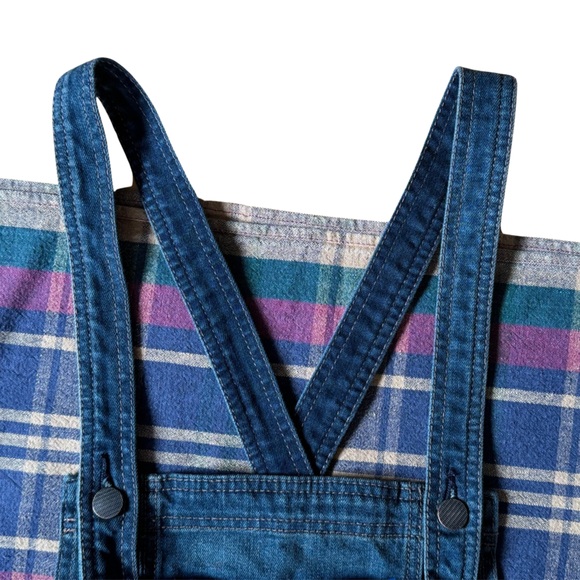 Free Prople Distressed Brady Wash Denim Colour Block Overalls - Picture 5 of 16